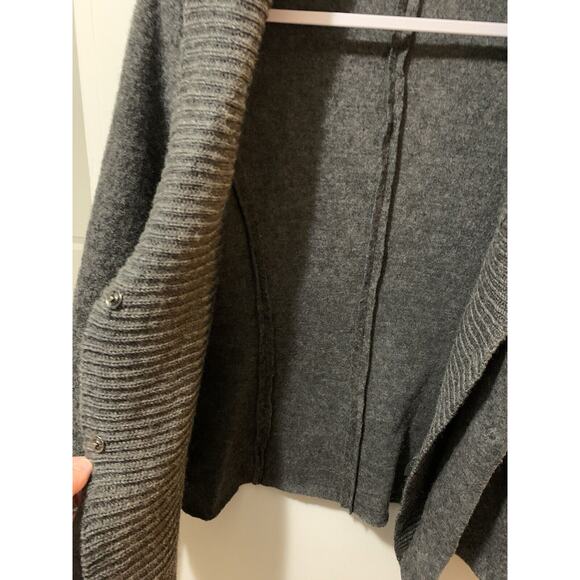 Katherine Barclay Womens Wool Blazer Sz S Gray Button Layer Belt Cardigan Career - Picture 7 of 16